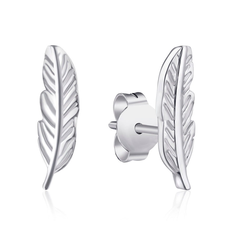 Lovesick Jewelry Sterling Silver Feather Stud Earrings