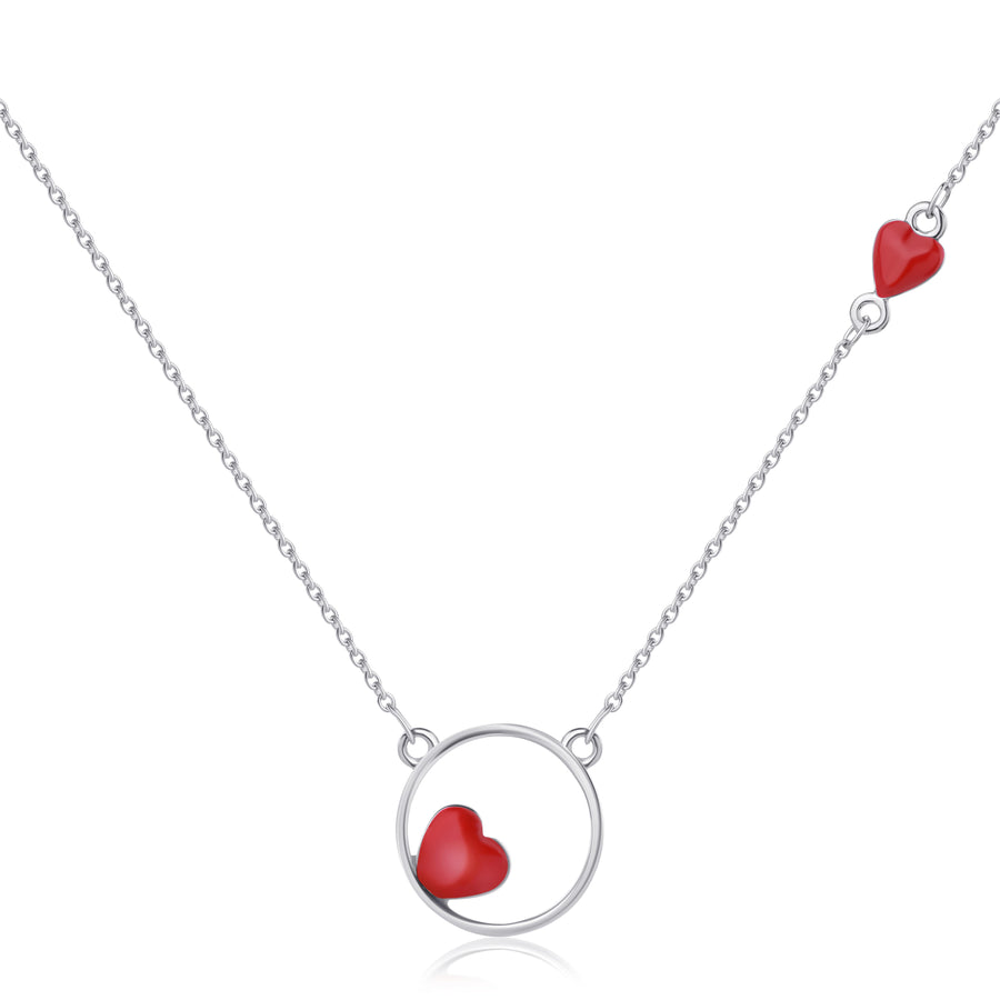 Lovesick Jewelry Sterling Silver Red Heart Pendant Necklace