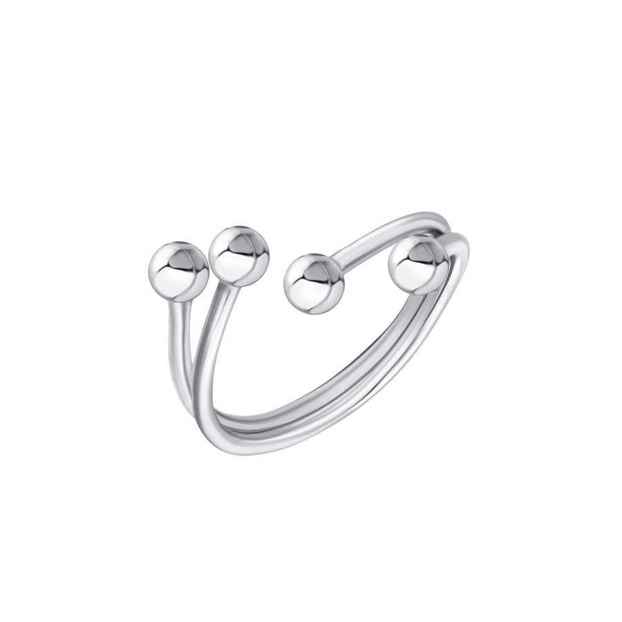 Lovesick Jewelry Sterling Silver Double Ball Ring