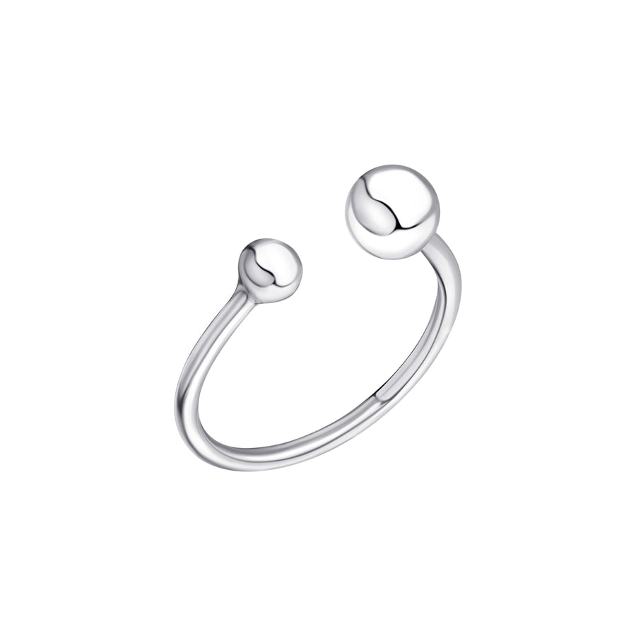 Lovesick Jewelry Sterling Silver Double Ball Open Ring