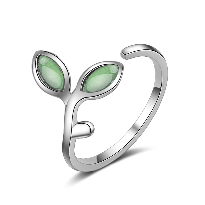 Lovesick Jewelry Sterling Silver Leaf Open Ring