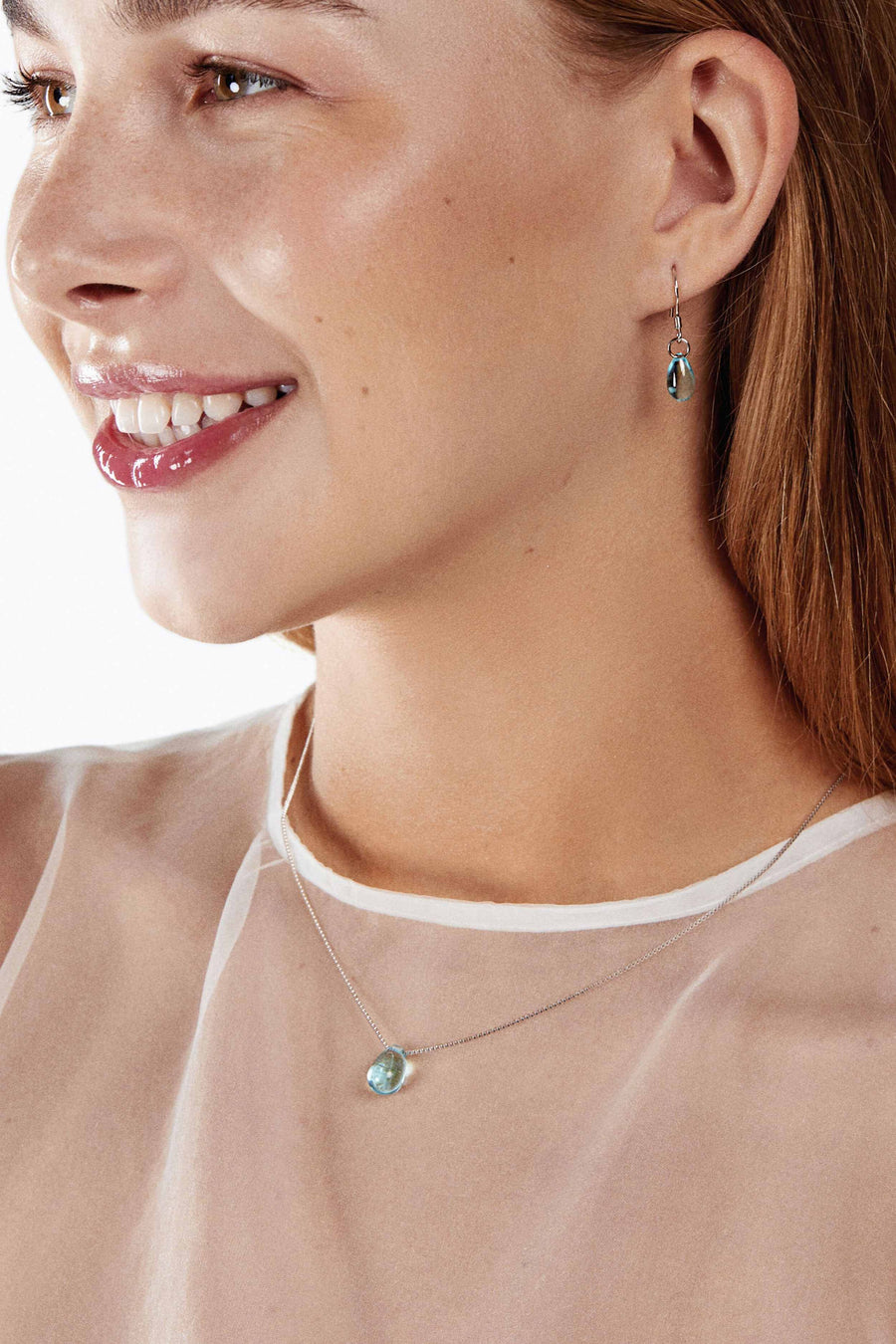 Lovesick Jewelry Sterling Silver Water Drop Pendant Necklace Earrings